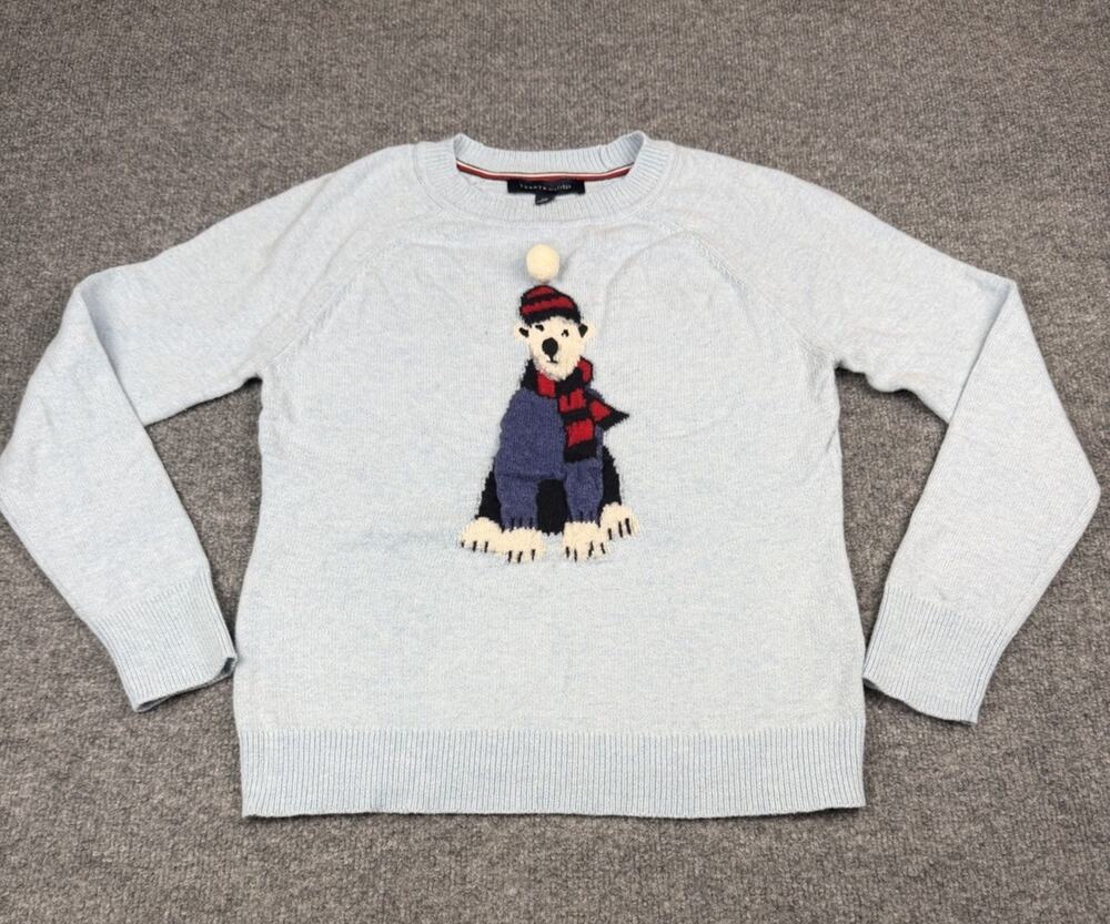 Tommy Hilfiger Blue Polar Bear Pullover Sweater S/P Winter #1088